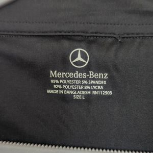 Mercedes Benz Polo Shirt mens DRI fit large l black grey golf shirt wicking